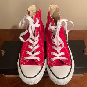 Red High Top Converse - Womens US 5.5